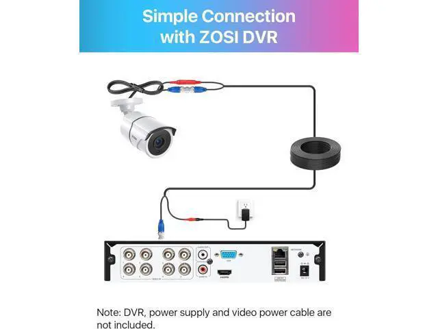 Alt view image 6 of 7 - ZOSI 2 Pack 1080P Home Security Cameras with Audio Recording,Built-in Microphone,1920TVL 2.0MP HD-TVI Surveillance Cameras with 120ft IR Night Vision,Waterproof Surveillance Bullet Camera System