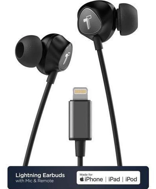 Alt view image 4 of 5 - Thore Wired iPhone Headphones with Lightning Connector Earphones - MFi Certified by Earbuds Wired in-Ear Microphone and Volume Remote for iPhone (Black)