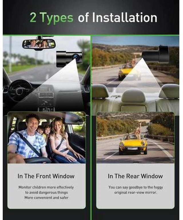Alt view image 7 of 7 - Dash Cam Front and Rear,4K+1080P WiFi Dual Dash Camera for Cars with App, 3" IPS Dashboard Camera Recorder,Night Vision,24H/7 Parking Mode, Loop Recording,170° Wide Angle,Free 64GB SD Card