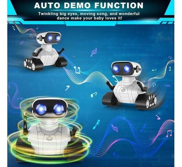 Alt view image 3 of 7 - Hamourd Robot Toys for 3 Years Old Boys Girls- Rechargeable Remote Control Robots, Emo Robot with Auto-Demonstration, Flexible Head & Arms, Dance Moves, Music, and Shining LED Eyes, Kids Toys Gifts