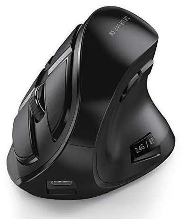 Main image of Ergonomic Mouse, seenda Wireless Vertical Mouse - Rechargeable Optical Mice for Multi-Purpose (Bluetooth 5.0 + Bluetooth 3.0 + USB Connection) Compatible Apple Mac and Windows Computers - Black