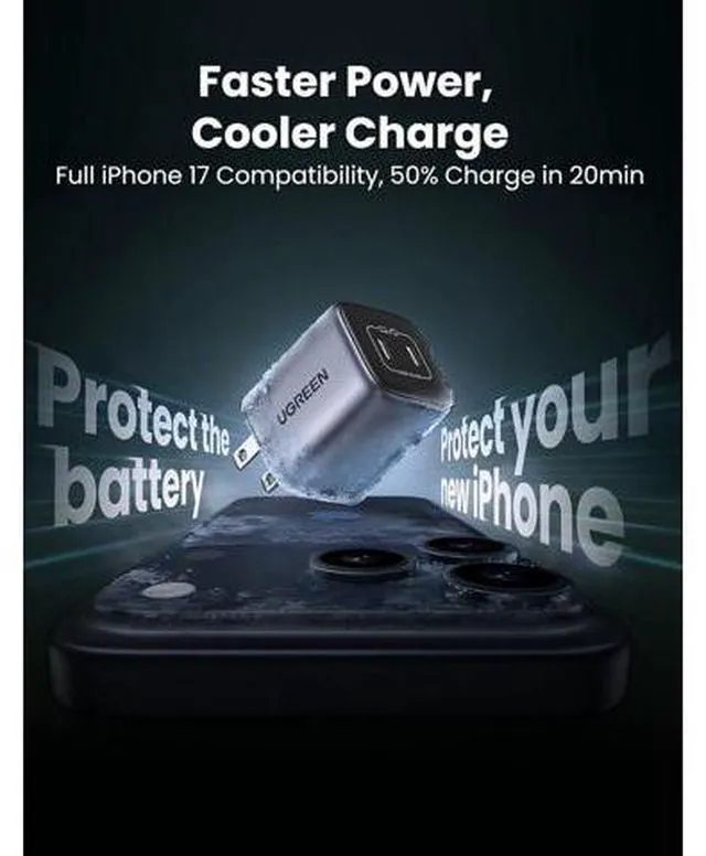 Alt view image 2 of 7 - 45W USB C Charger for iPhone 17 Nexode 2 Port GaN Foldable PPS Wall Charger Block Support Super Fast Charging 2.0 for Galaxy S25/S24 iPhone 17/16/15 iPad MacBook Steam Deck (Black)