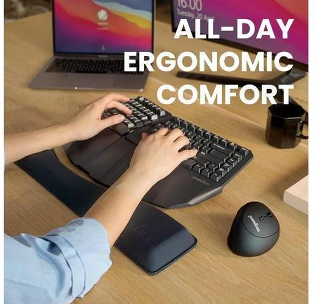 Alt view image 6 of 7 - PERIPRO-512 Ergonomic Keyboard Wrist Rest - Gel Cushion Support - Compatible with Various Ergo Keyboard - Dimension 17.32x3.94x1.30 inches - Black