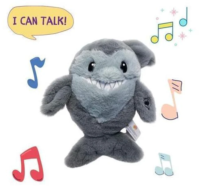 Alt view image 7 of 7 - Shark Copy Chats Plush Mimicry Learning Talking Toy Soft Fluffy Material Mighty Mojo