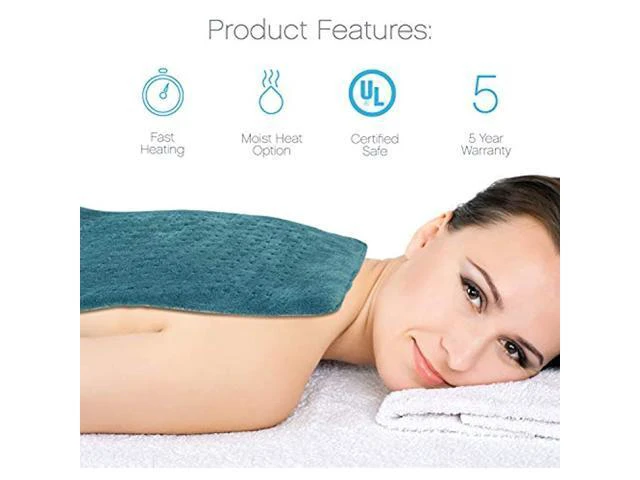 Alt view image 5 of 7 - Pure Enrichment PEHPAD24B PureRelief XL - King Size Heating Pad - Blue