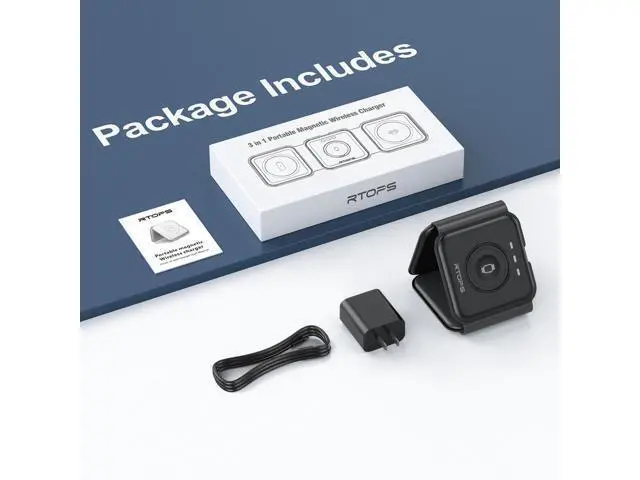 Alt view image 7 of 7 - Wireless Charger 3 in 1 Magnetic Travel Wireless Charging Station Multiple Devices GaN 3 in 1 Charging Station Compatible for iPhone16/15/14/13/Pro/Max iWatch AirPods4/3/2/Pro(Adapter Includes)