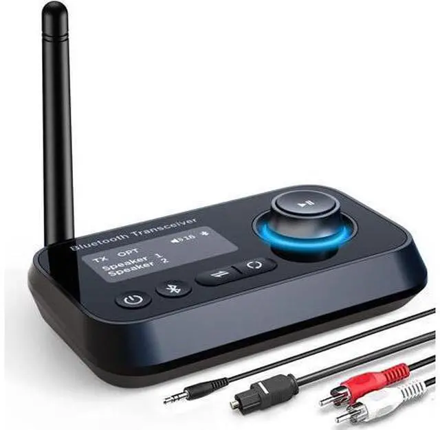 Main image of ifofo Bluetooth Transmitter Receiver 3-in-1 Bluetooth 5.0 Audio Adapter for 2 Headphones With Bypass Volume Control Low Latency Long Range LCD Display ON/OFF Optical AUX RCA for TV Home Stereo Speaker