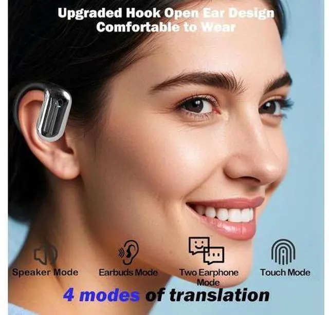 Alt view image 5 of 7 - Viora Ai Translator Earbuds, Viora Auriculares Traductores De Idiomas, Real Time Translator, Ai Translation Earbuds Real Time For Travel, Learning, Supports Translation Into 144 Languages (2pcsA)