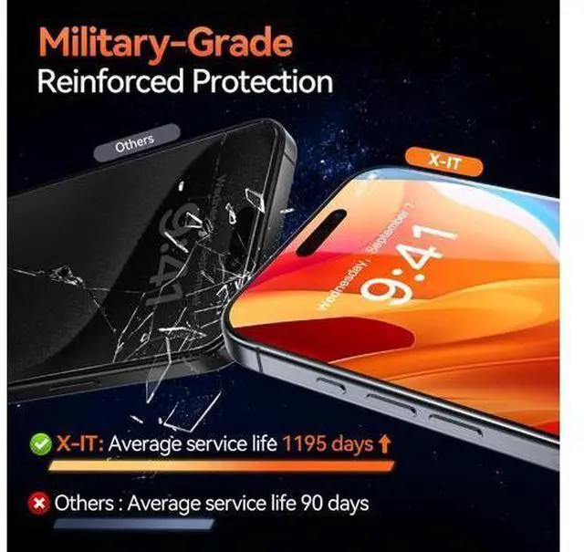 Alt view image 2 of 7 - Screen Protector Tempered Glass for iPhone 17 Air with Auto-Alignment Kit Auto Dust Resistance 9H+ Military Grade Shatterproof Glass Film HD Clear Case Friendly Full Edge Coverage 4 Pack