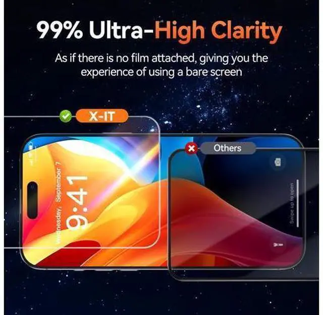 Alt view image 4 of 7 - Screen Protector Tempered Glass for iPhone 17 Air with Auto-Alignment Kit Auto Dust Resistance 9H+ Military Grade Shatterproof Glass Film HD Clear Case Friendly Full Edge Coverage 4 Pack