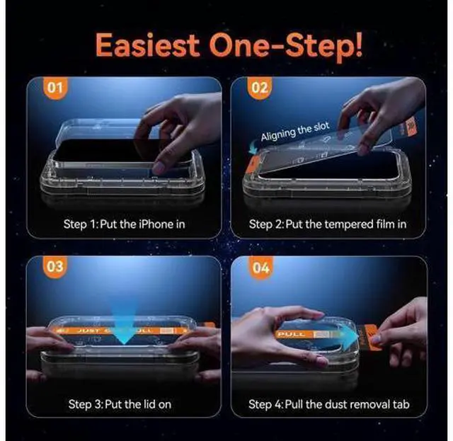 Alt view image 5 of 7 - Screen Protector Tempered Glass for iPhone 17 Air with Auto-Alignment Kit Auto Dust Resistance 9H+ Military Grade Shatterproof Glass Film HD Clear Case Friendly Full Edge Coverage 4 Pack