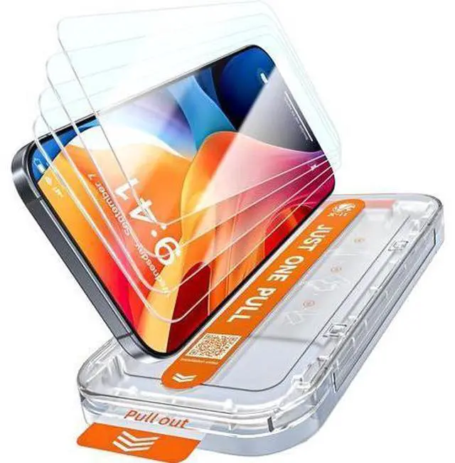 Main image of Screen Protector Tempered Glass for iPhone 17 Air with Auto-Alignment Kit Auto Dust Resistance 9H+ Military Grade Shatterproof Glass Film HD Clear Case Friendly Full Edge Coverage 4 Pack