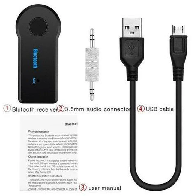 Alt view image 4 of 6 - 2 in 1 Wireless Bluetooth 5.0 Receiver Transmitter Adapter 3.5mm Jack For Car Music Audio Aux A2dp Headphone Reciever Handsfree