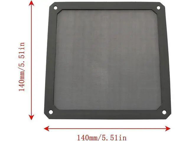 Alt view image 4 of 6 - DIXSG 4pcs 140mm PC Fan Dust Filter Magnetic Frame Computer Fan Grills Dust Mesh PC Cooler Filter Screen Dustproof Case Covers 14cm x 14cm, Black