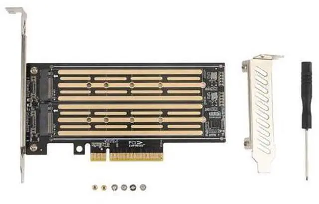 Main image of M.2 Riser Card M.2 NVME to PCIE X8 Dual Disk Hard Drive SSD Adapter Expansion Card for PCIE X8 X16K Slot Motherboard