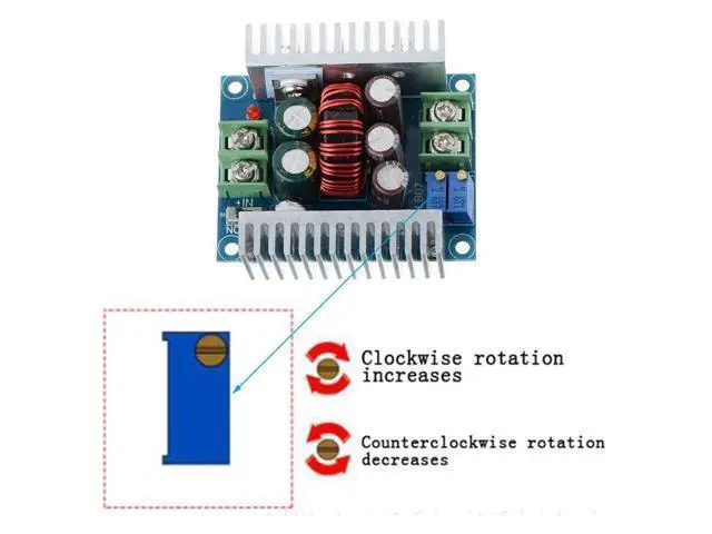 Alt view image 3 of 7 - 300W Synchronous Buck Module Constant Current CC CV DC DC Step Down Voltage Power Regulator 6-40V in to 1.2-36V 20A Out 5V 12V 24V