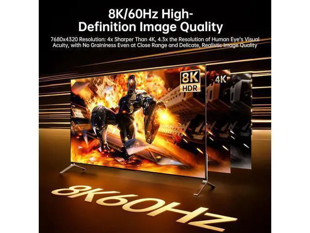 Alt view image 2 of 6 - 8K HDMI Fiber Optic Cable 35ft, HDMI 2.1 48Gbps, Supports 8K@60Hz 4K@120Hz, eARC HDR10 Dolby Vision, for Home Theater, Gaming PS5/Xbox, Projector, in-Wall Installation, Ultra HD Video