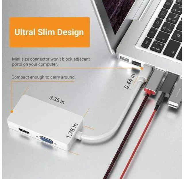 Alt view image 6 of 7 - Mini DisplayPort to HDMI VGA DVI Adapter, 4K Mini DP Thunderbolt 2 to DVI HDMI VAG Converter Compatible with 2015 MacBook Pro, 2015 iMac, 2018 Mac Mini and Before, Surface Pro 6/5/4/3/2/1 More