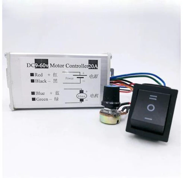 Alt view image 2 of 5 - DC motor Speed Controller 20A 9-60V Reversible PWM Control Forward/Reverse Switch