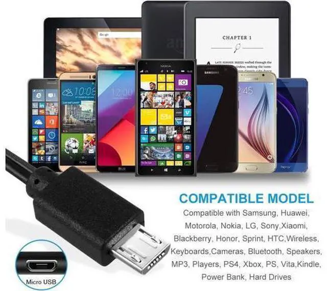Alt view image 2 of 7 - Dericam 5V 1A Micro USB Wall Charger, Android Charger Cable, 5 Volt 1000mA AC to DC Power Adapter for Charging of Android Smartphone/Kindle Fire, Security Camera, 5ft/1.5M Power Cord, US Plug(Black)