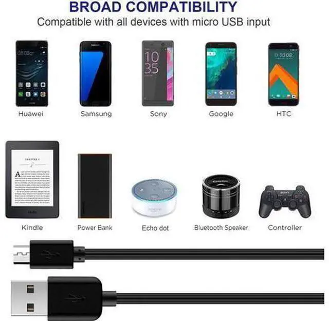 Alt view image 6 of 7 - Dericam 5V 1A Micro USB Wall Charger, Android Charger Cable, 5 Volt 1000mA AC to DC Power Adapter for Charging of Android Smartphone/Kindle Fire, Security Camera, 5ft/1.5M Power Cord, US Plug(Black)