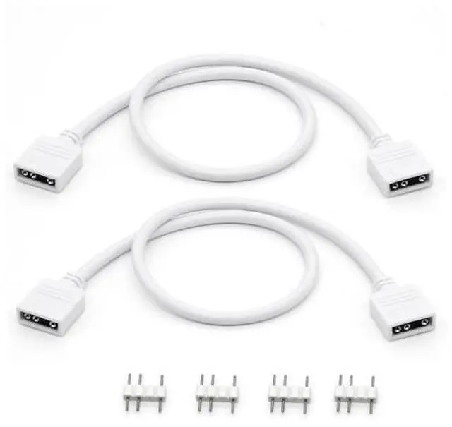 Main image of 2-Pack 1-to-1 ARGB Extension Cable, White 5V 3-Pin Female to Female ARGB Addressable RGB Adapter Cable, ARGB LED Sync Cable for Extend PC Computer ARGB Fans Or ARGB LED Lights, 11.8 Inches