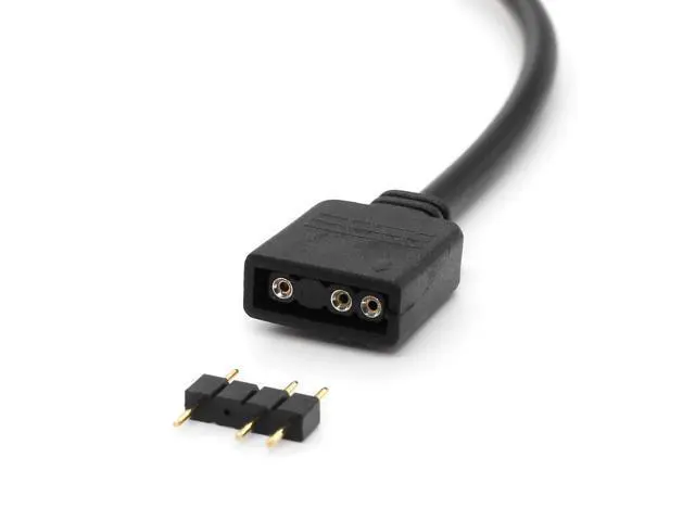 Alt view image 3 of 5 - (3-Pack) ARGB Extension Cable, 5V 3-Pin Addressable RGB Cable, 1-to-1 Female to Female for Extending Computer PC Fans/LED Lights, 30cm / 11.8in