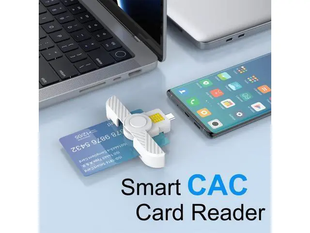 Alt view image 7 of 7 - Type C CAC Reader, DOD Military USB C Common Access CAC Card Reader, USB Smartfold Type C Smart Card Reader PIV CAC Reader Compatible with Windows, Mac OS CR331W