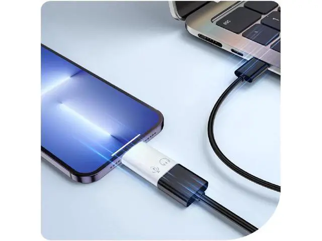 Alt view image 4 of 7 - USB C Female to Lightning Male Adapter Lightning Male to USB-A Female USB 3.0 OTG Connector for iPhone 14/13/12/11/Pro Max/iPad/iPod/AirPods Audio Microphone Support Recording Not Support Calling