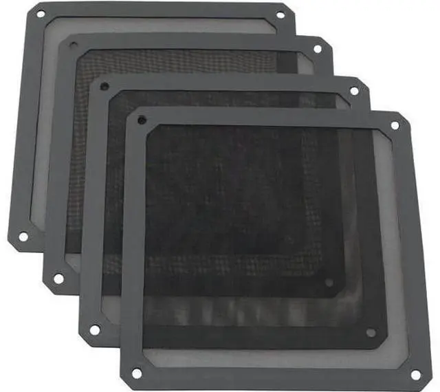 Main image of 4pcs 140mm PC Fan Dust Filter Magnetic Frame Computer Fan Grills Dust Mesh PC Cooler Filter Screen Dustproof Case Covers 14cm x 14cm, Black