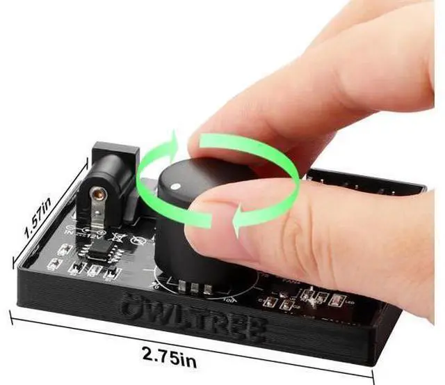 Alt view image 5 of 5 - 4 Pin 12V PWM Fan Controller 6 Fans Supported , PC Fan Adapter Hub Powered by SATA and DC 5525, Cooling Fan Speed Knob with Max Total 60W 5A Output
