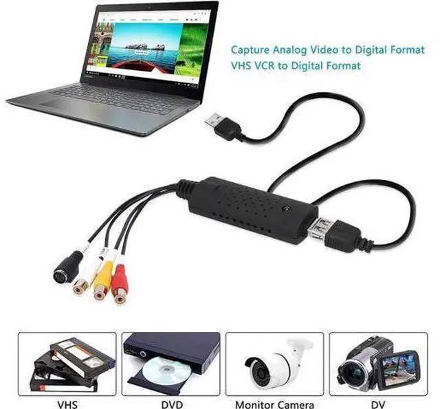 Alt view image 2 of 7 - WISDUM USB Video Capture Converter, Digitize and Edit Video, VCR VHS to DVD, Analog Video to Digital PC for Windows 7 8 10