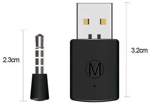 Alt view image 7 of 7 - Bluetooth Receiver Wireless Headset Headphone Adapter with Mic Bluetooth 4.0 Dongle USB Adapter USB Dongle for PS4 Black