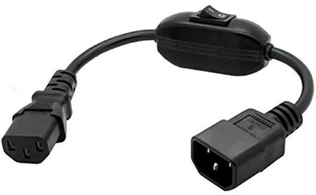 Main image of C13 C14 Cable, IEC C14 to C13 Power cord with Switch , IEC 320 C13 to C14 Computer Power Cord with ON/OFF switcher ,IEC Power Cable Short Power Cord PC (1ft/30cm)