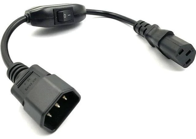 Alt view image 2 of 7 - C13 C14 Cable, IEC C14 to C13 Power cord with Switch , IEC 320 C13 to C14 Computer Power Cord with ON/OFF switcher ,IEC Power Cable Short Power Cord PC (1ft/30cm)