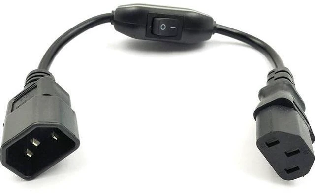 Alt view image 4 of 7 - C13 C14 Cable, IEC C14 to C13 Power cord with Switch , IEC 320 C13 to C14 Computer Power Cord with ON/OFF switcher ,IEC Power Cable Short Power Cord PC (1ft/30cm)