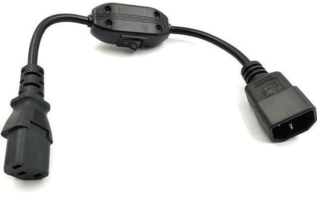 Alt view image 5 of 7 - C13 C14 Cable, IEC C14 to C13 Power cord with Switch , IEC 320 C13 to C14 Computer Power Cord with ON/OFF switcher ,IEC Power Cable Short Power Cord PC (1ft/30cm)