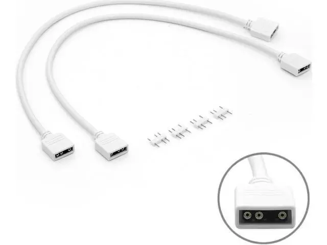 Alt view image 3 of 7 - DIXSG 2-Pack 1-to-1 ARGB Extension Cable, White 5V 3-Pin Female to Female ARGB Addressable RGB Adapter Cable, ARGB LED Sync Cable for Extend PC Computer ARGB Fans Or ARGB LED Lights, 11.8 Inches