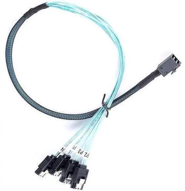 Alt view image 4 of 5 - DIXSG SFF-8643 to SATA:0.5M Mini SAS to SATA Forward Breakout Cable Mini SAS HD SFF-8643 Controller to Hard Drive (1.6FT)
