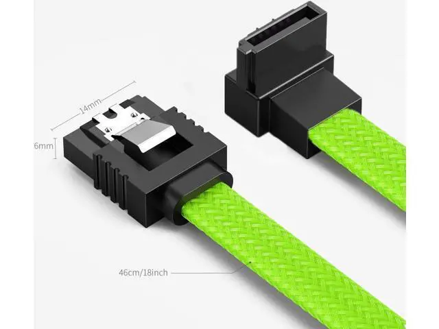 Alt view image 3 of 7 - DIXSG 3PACK SATA Cable III 3 Pack 90 Degree Straight to Right Angle 6Gbps HDD SDD SATA Data Cable with Locking Latch 50cm 18 Inch for SATA HDD, SSD, CD Driver, CD Writer - Green