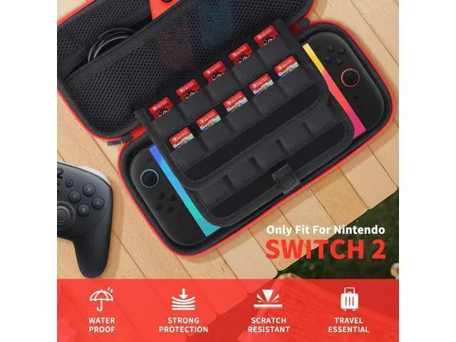 Alt view image 2 of 7 - Carrying Case for Nintendo Switch 2 (2025) with 20 Games Cartridges, Scratch-Resistant & Strong Protection for Switch 2 Case, Protective Hard Shell Travel Bag Screen Protector Included