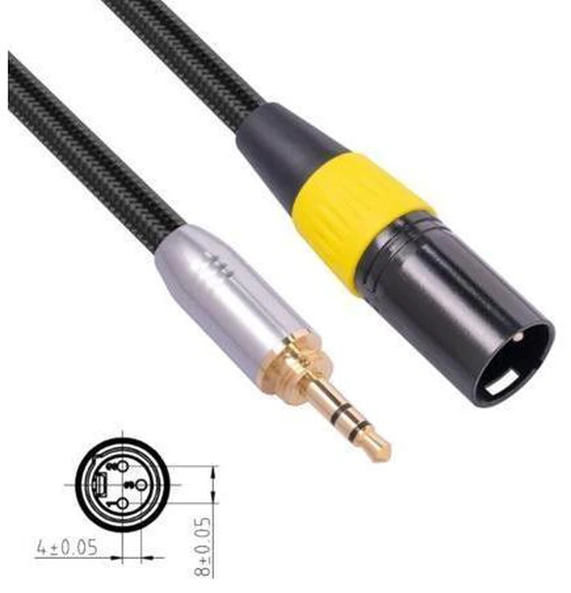Alt view image 3 of 3 - 3.5mm +6.35mm (1/8 Inch 1/4 Inch) Cable to Male XLR 3Pin Adapter 30CM