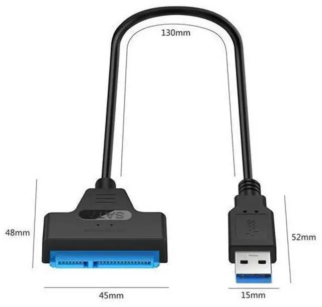 Alt view image 4 of 6 - SATA to USB 3.0 Cable Connector Up to 6G for 2.5 Inch External HDD SSD Hard Drive SATA 3 22 Pin Adapter USB 3.0 to Sata III Cord