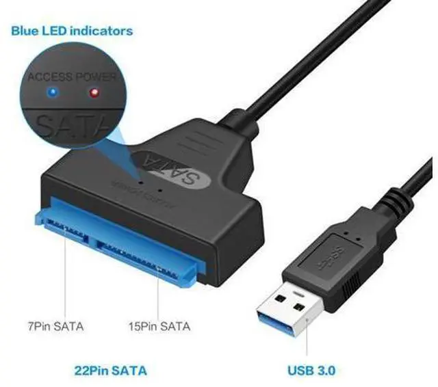 Alt view image 6 of 6 - SATA to USB 3.0 Cable Connector Up to 6G for 2.5 Inch External HDD SSD Hard Drive SATA 3 22 Pin Adapter USB 3.0 to Sata III Cord