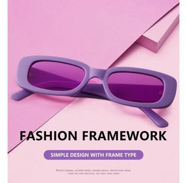 Alt view image 2 of 2 - 10PC Purple Sunglasses Women Oval Vintage Brand Designer Square Sun Glasses For Women Shades Female Eyewear Anti-glare UV400
