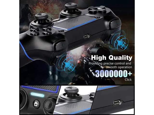 Alt view image 6 of 7 - Y Team Wireless Controller for PS4, Wireless PS4 Gaming Controller USB Gamepad Joypad Controller with Dual-Vibration for PS4/ Slim/Pro/PC(Win 7/8/10)