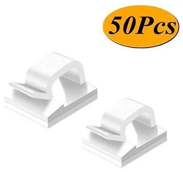 Main image of Adhesive Cable Clips Wire Clips Car Cable Organizer Cable Holder Cable Wire Management Cable Holder for Car Office and HomeIncluded S Size and Large Size Cable Clips white