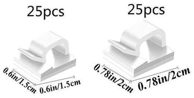 Alt view image 2 of 6 - Adhesive Cable Clips Wire Clips Car Cable Organizer Cable Holder Cable Wire Management Cable Holder for Car Office and HomeIncluded S Size and Large Size Cable Clips white