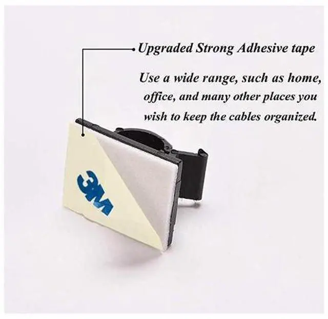 Alt view image 3 of 6 - Adhesive Cable Clips Wire Clips Car Cable Organizer Cable Holder Cable Wire Management Cable Holder for Car Office and HomeIncluded S Size and Large Size Cable Clips white