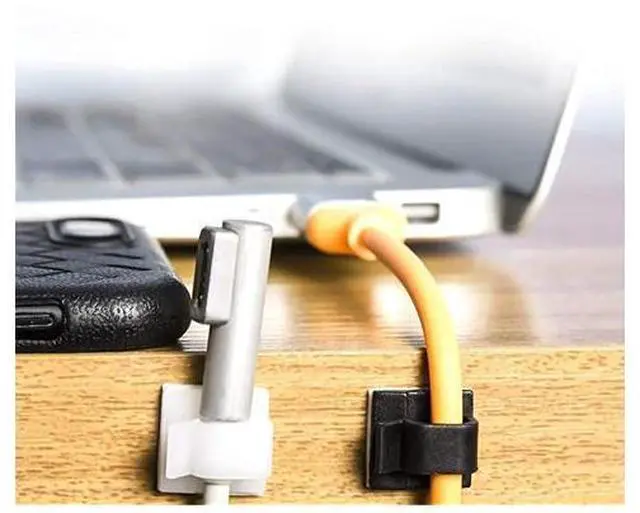 Alt view image 6 of 6 - Adhesive Cable Clips Wire Clips Car Cable Organizer Cable Holder Cable Wire Management Cable Holder for Car Office and HomeIncluded S Size and Large Size Cable Clips white